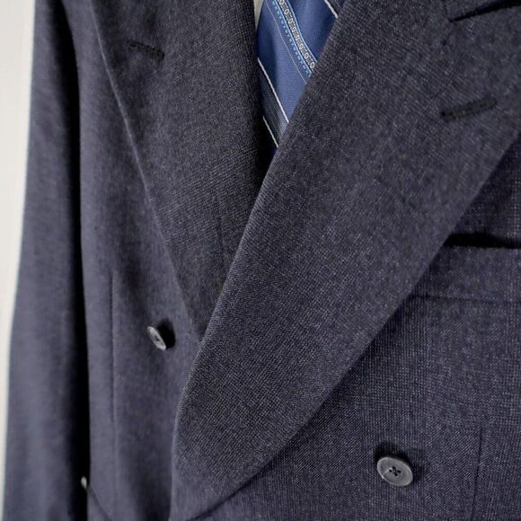 Austin Reed Flannel Wool Gray Peak‎ Lapel Double Breasted Blazer 42R Dillard's - Picture 3 of 15